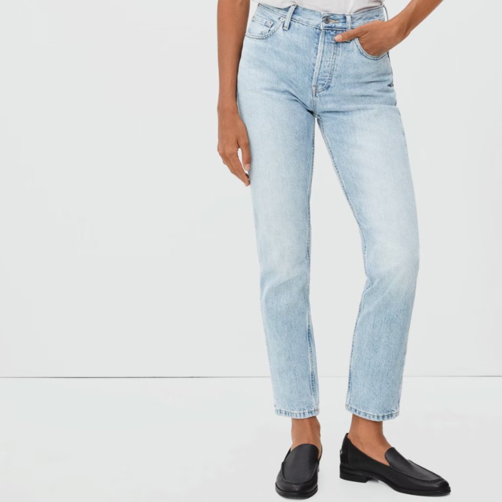 Everlane Light Wash Denim Straight Cut Jeans